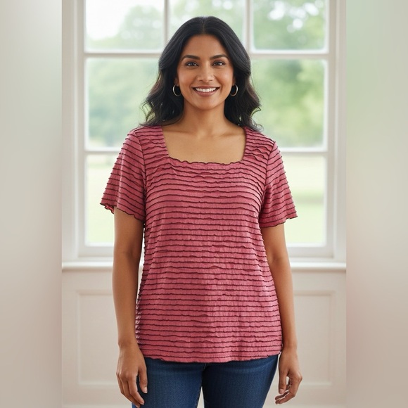 Elementz Tops - ELEMENTZ Allover Ruffle Top
